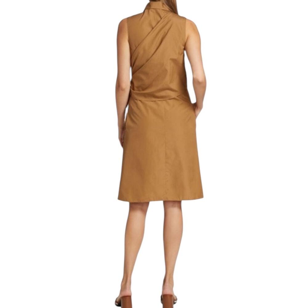 Vince Sleeveless Dress Tie Waist Wrap Shirtdress Size 10 Quiet Luxury Safari - Picture 3 of 9